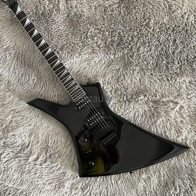 Custom Black Left Handed Electric Guitar Electric Guitar Floyd Rose Bridge Solid
