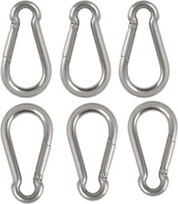 Performore 6 Pack of 2 1/4 Inches Stainless Steel Safety Spring Snap Hook Carabi