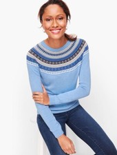 Talbots  MP  NWT Very Pretty Fair Isle Yoke Sweater  NWT