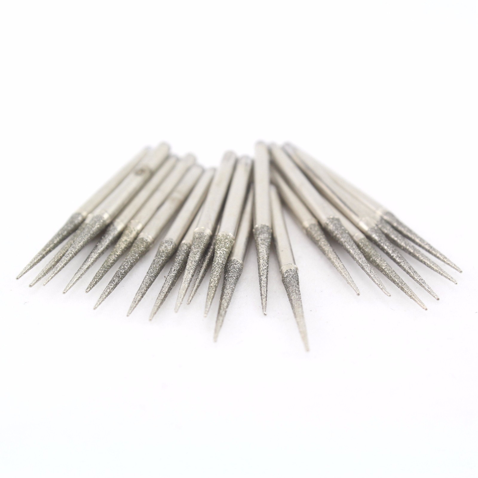 30Pcs 2.3mm Tapered Point Diamond Grinding Bits Cone Rotary Burrs