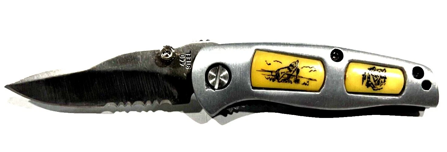 Stainless Steel Handle Serrated Collectible Modern Folding Knives