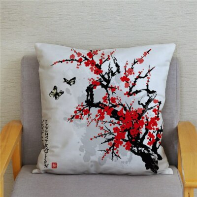 Kissenbezug Kissenbezug Japan Asiatische Landschaft 45x45 cm 