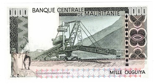 1975 1977 Mauritania 100 200 1000 Ouguiya Banknotes P3A 3B 3C low Serial 006076 - Picture 3 of 5