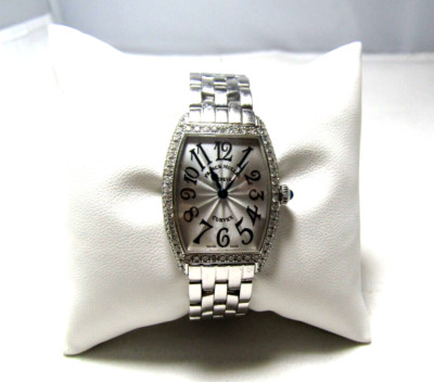 Franck Muller Curvex Stainless Steel Diamonds Bezel Watch 1752 QZD