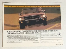 1985 Mercedes Benz Vintage Print Ad  pa27