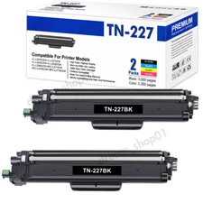 2PK TN227 BK Toner Compatible With Brother MFC-L3730CDN HL-L3210CW HL-L3230CDW