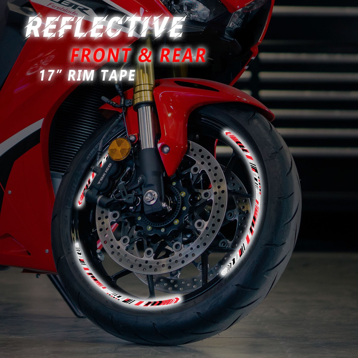 For ZX6R ZX 636 600 95-23 22 Reflective Rim Wheel Sticker Tape