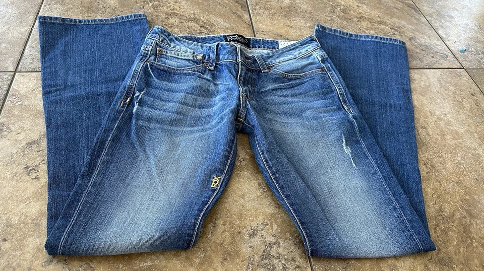 Fox гонки крутящий момент загрузки вырез джинсы женщин выцветший синий джинсовой ткани брюки размер 1/24 - Изображение 3 из 4