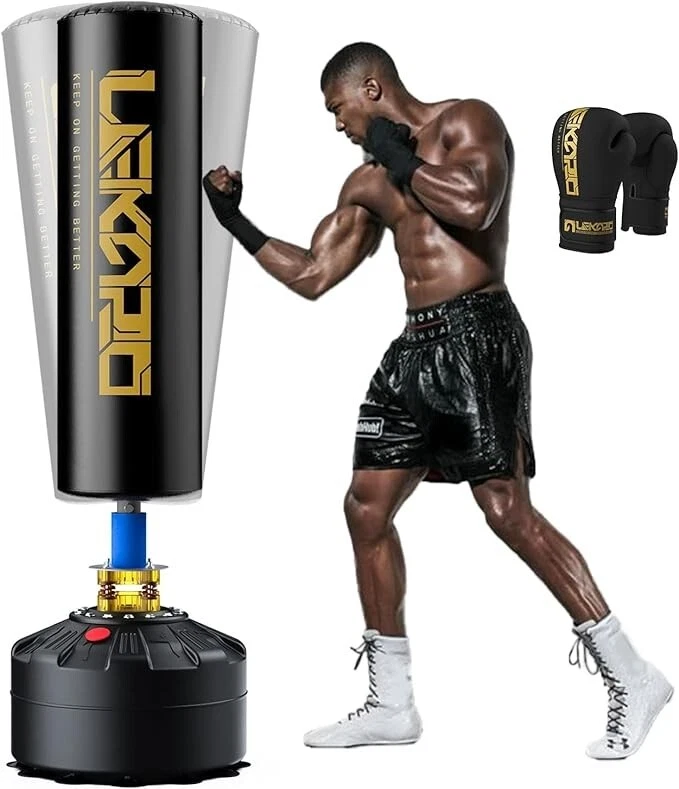 Sacco Boxe da Terra,Sacco da Boxe Autoportante MMA con Base a 12 Ventose-  Boxing