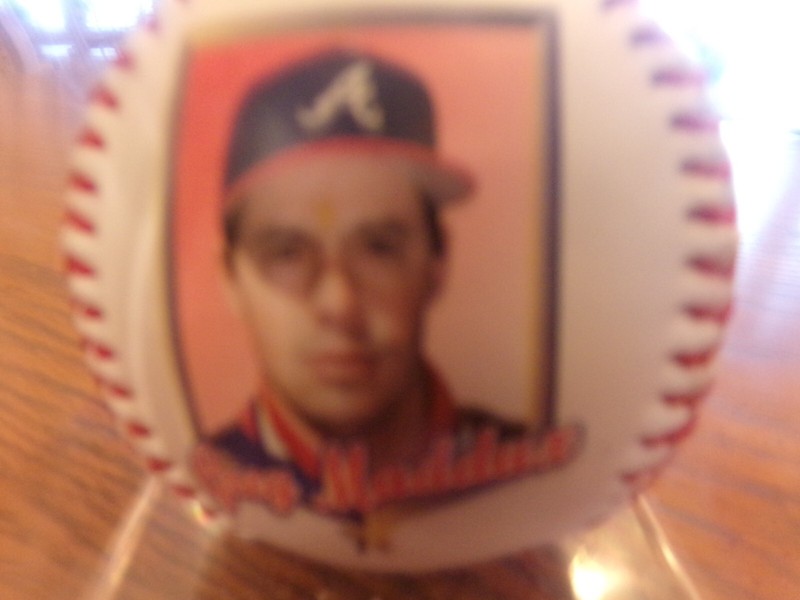 GREG MADDUX Atlanta Braves 1997 Wheaties All-Star Photo Ball w/Acrylic Holder$25