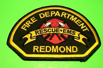 REDMOND  WASHINGTON  WA  3 1/2'' x 5 1/4''  FIRE DEPT. PATCH  FREE SHIPPING!!!
