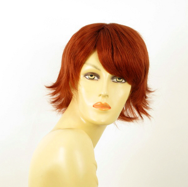 Perruque courte cuivré intense EMILIE 130 en cheveux naturels