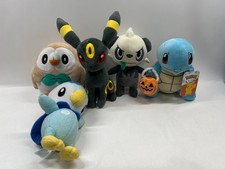 pokemon plush toy collection lot of 5- piplup rowlet umbreon pancham squirtle 7"
