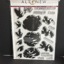 Altenew Painted Rose Stamp Set Layering with sentiments