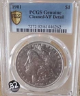 1901-P Morgan Silver Dollar PCGS-Graded/Gold Shield VF Detail Historic Free Ship