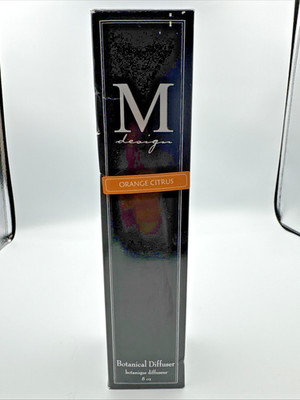 NIB Orange Citrus Fragrance Diffuser  W/7 Rattan Reeds 8 oz  Botanicals