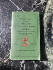 Vintage SINGER INSTRUCTION MANUAL 66-18 For ELECTRIC SEWING MACHINE 1941 Booklet