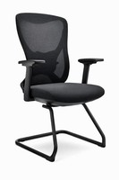 Ergonomischer BüRostuhl Mit NetzrüCken Und Kufen-Gestell, Schwarz