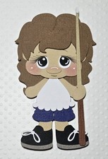Billiard Girl Brown Hair. Scrapbook, Card Making Paper Piecing