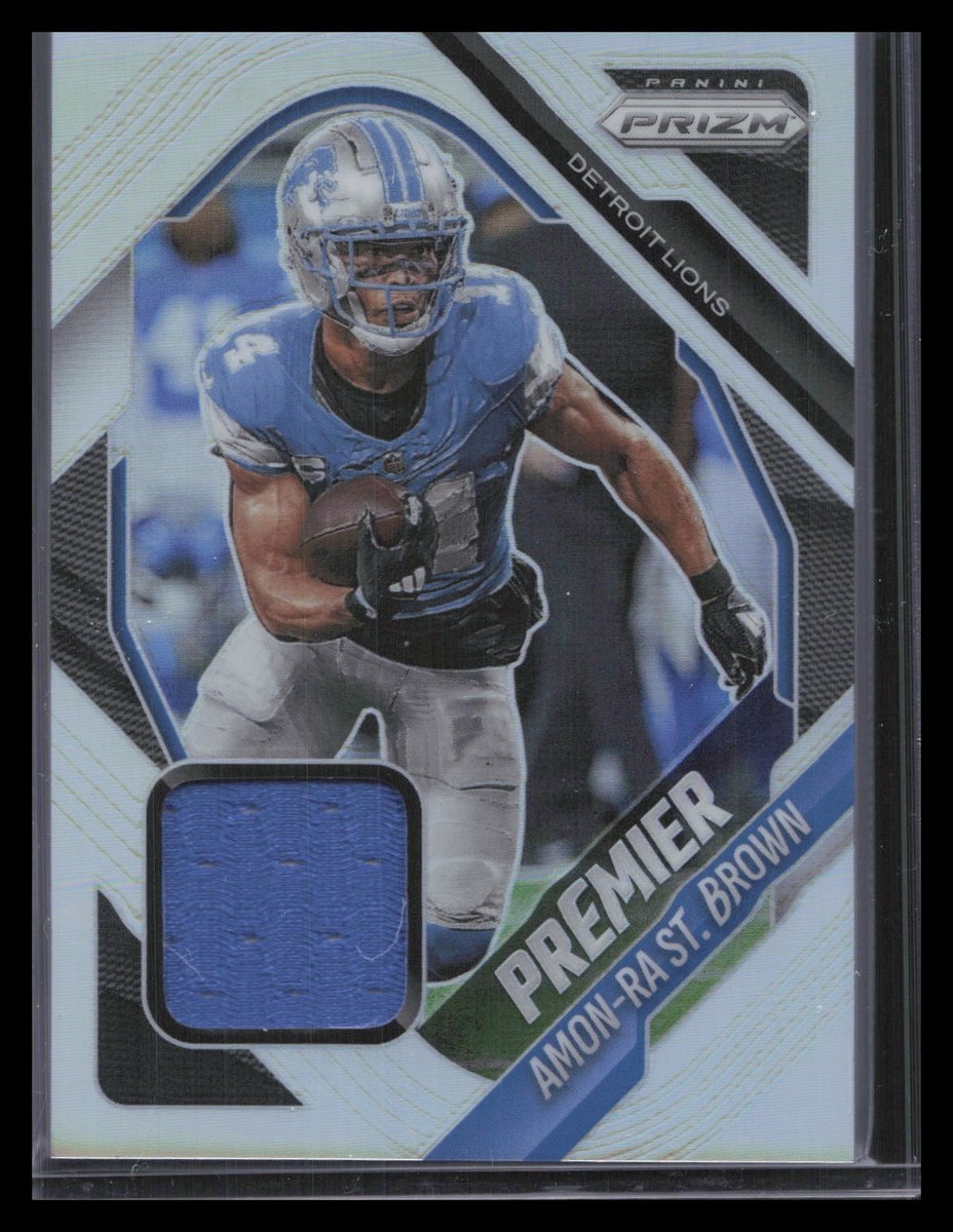 2025 NFL Prizm Amon-Ra St Brown Premier Patch Silver PJY-ASB | eBay