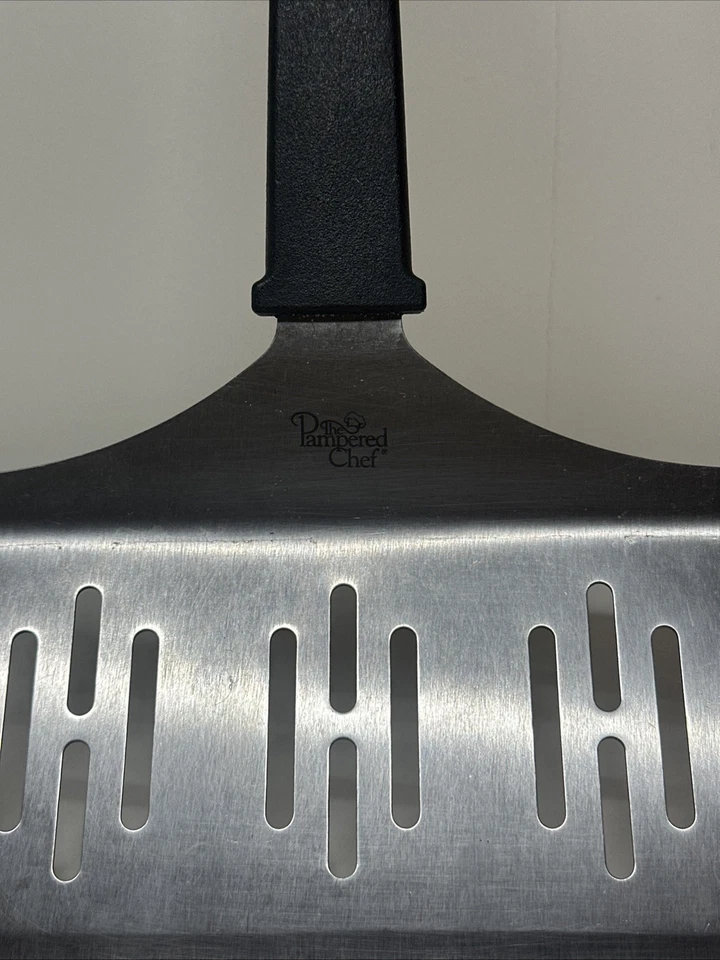 Pampered Chef BBQ Grill Jumbo Turner 8" Wide Stainless Steel Barbecue - Image 3 of 4