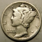 1925 S Mercury Dime 90% Silver VG-F  "Actual Coin Pictured- Not Cleaned"