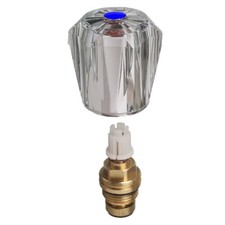 Oberteil Griff Wasserhahn Armatur 1/2" Farbmarkierung Blau mit O-Ring Kunststoff