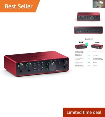2-Channel Scarlett 2i2 4th Gen USB Interface - Perfect for Musicians & Creators