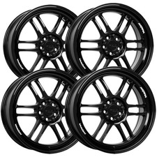 Set Of 4 Katana Racing Kr02 18x8 5x1205x4.5 40mm Gloss Black Wheels Rims