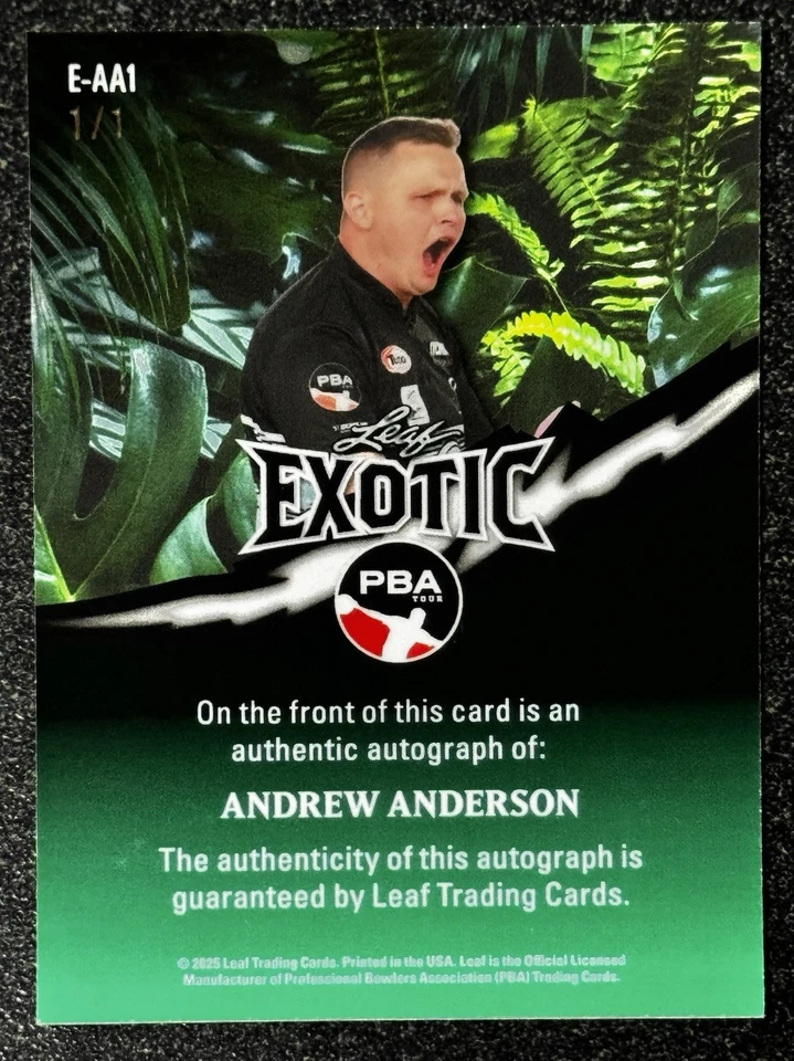 Leaf Eclectic PBA 2025 - Exótico - E-AA1 Andrew Anderson - Leopard Auto 1/1 Foto 2 de 2