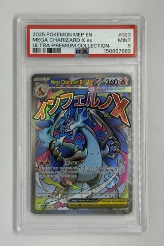 Mega Charizard X ex 023 Me: Mega Evolution Promo Holo UPC Promo Psa 9