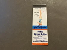 Matchbook Cover - Davis Conoco Service Station - Cherokee, Alabama