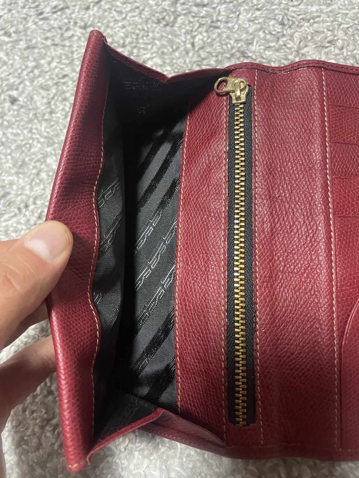 Jil Sander Vintage RARE Burgundy Leather Folding Wallet made in West Germany image 7