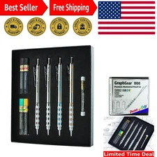 Deluxe GraphGear 1000 Mechanical Pencil Set with Multiple Lead Sizes for Artists