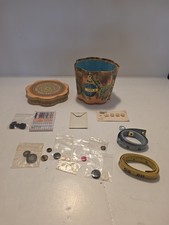 Vintage Sewing Craft Supply Lot Buttons Measuring Tapes Needle Set Misc