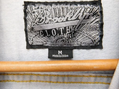 Brooklyn Cloth Denim Jacket Mens Medium Light Wash Tokyo Roses Embroidered image 14