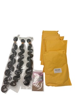 UKKST Human Hair Bundles 16 18 20 Body Wave with Cap Set