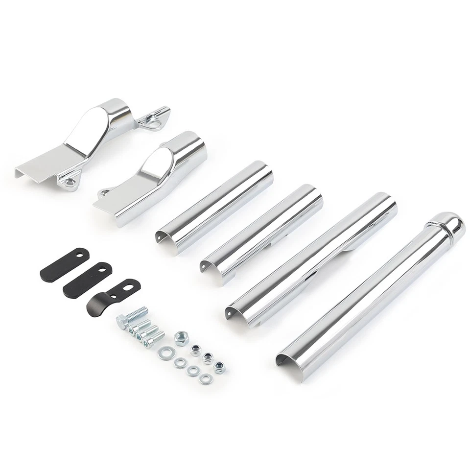 Cubiertas de tubo de basculante trasero cromadas 6 piezas para Harley Davidson Softail 2000-2007 Foto 2 de 4