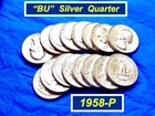 1958-P *** Gem “BU” Quarter 25c *** Sparkling Mint Luster - Low Mintage 7.2 M