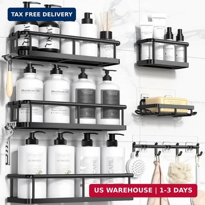 YASONIC Shower Caddy Adhesive, 100% Rustproof Shower Organizer with Soap Holder,