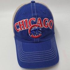 Chicago Cubs Hat Snapback Trucker Mesh Fan Favorite Blue Beige MLB Baseball Men
