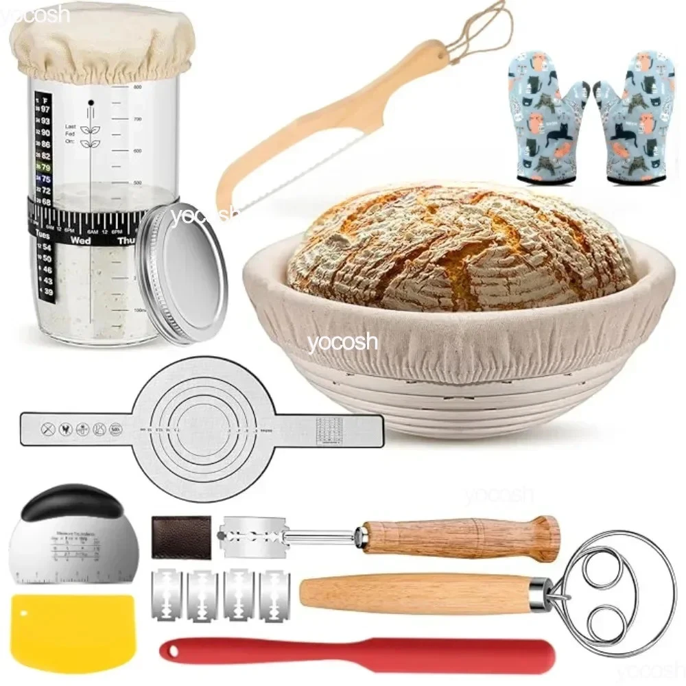 Baking Tools 24 Oz Sourdough Starter Jar Pastry Mat Scraper Bread Gloves
Opens in a new window or ta