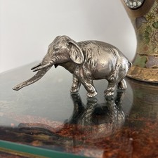Chinese Export Silver Bronzed Elephant With Character Mark To Base 1870-1940