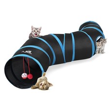 Cat Toys, Cat Tunnel Tube S-Shaped Tunnels 25x97cm Extensible Collapsible Cat...
