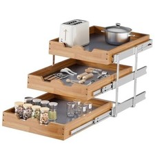 Pull Out Cabinet Drawer 17" W x 21" D, 3 Tier Pull Out Cabinet 17W21D, 3 Tier
