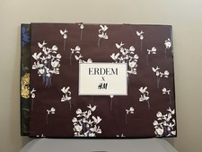 Erdem H&M Shopping Bag Large Brown Background White Flowers