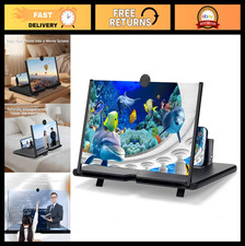 3D HD Mobile Phone Screen Magnifier - 12" Foldable Amplifier for Movies  Gaming