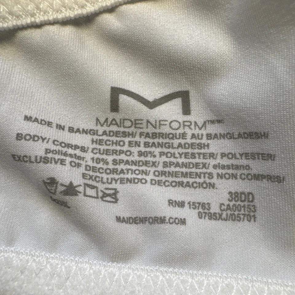 Sutiã Maidenform Basicamente Sexy Camiseta Branco 38DD Underwire Cobertura Total - Imagem 4 de 4