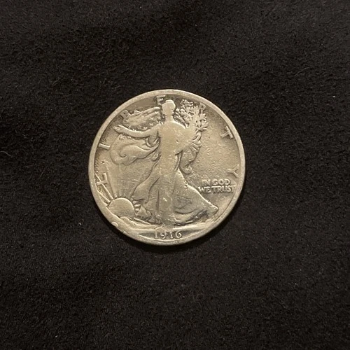 1916 Philadelphia Walking Liberty SILVER Half Dollar Fine Circulated Condition