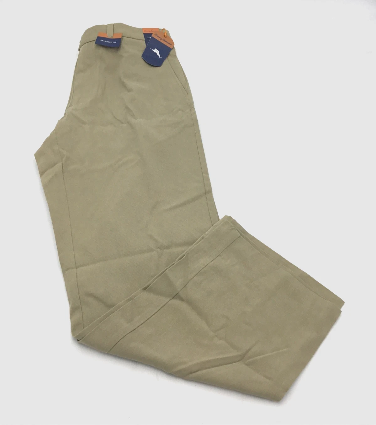 Tommy Bahama Mens New St Thomas Flat Front Silk Pants in Sisal Sz 34 X 32